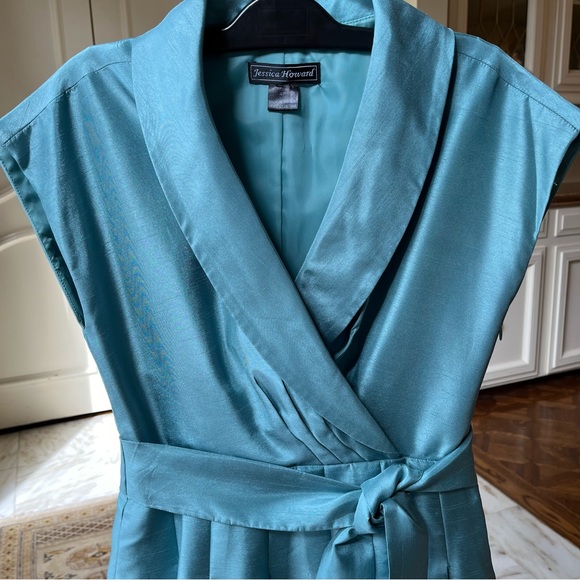 Cocktail Dress Light Teal 50s Inspired Sz 4P - Picture 6 of 16